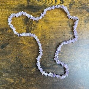 Amethyst Chip Necklace Lavender Purple Continuous 24”